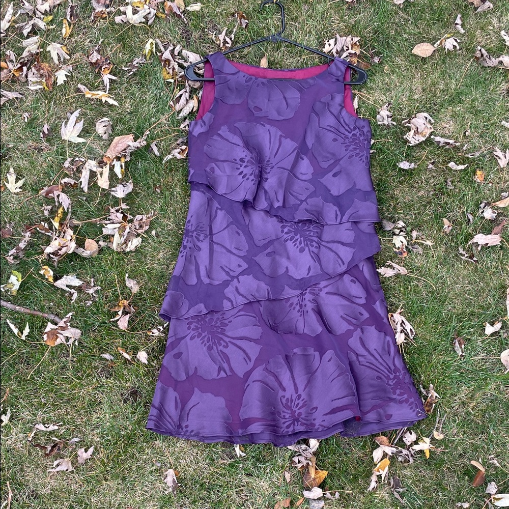 Deep Purple Floral Layered Dress